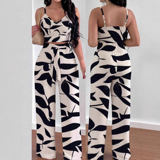 Women's Printed Spandex Straight Type Suit