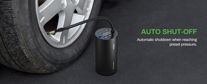 AMPBANK AT004 Smart Portable Tire Air Pump For Cars, Motorcycles, Bicycles And Balls With Pressure Gauge And LED Screen For Fast Inflation
