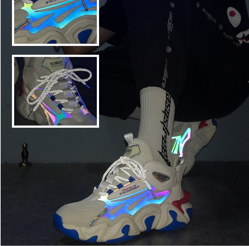 Casual High-top Large Size Reflective Wear-resistant Sneakers