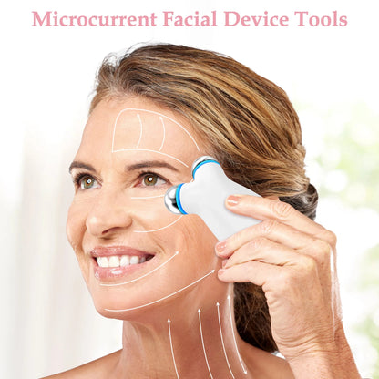 Anti Aging And Wrinkles Microcurrent Facial Device, Boost Skin Care Products Absorption - White