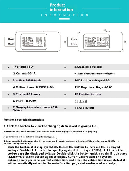 Charger MX18 USB Tester Color Screen Usb Tester