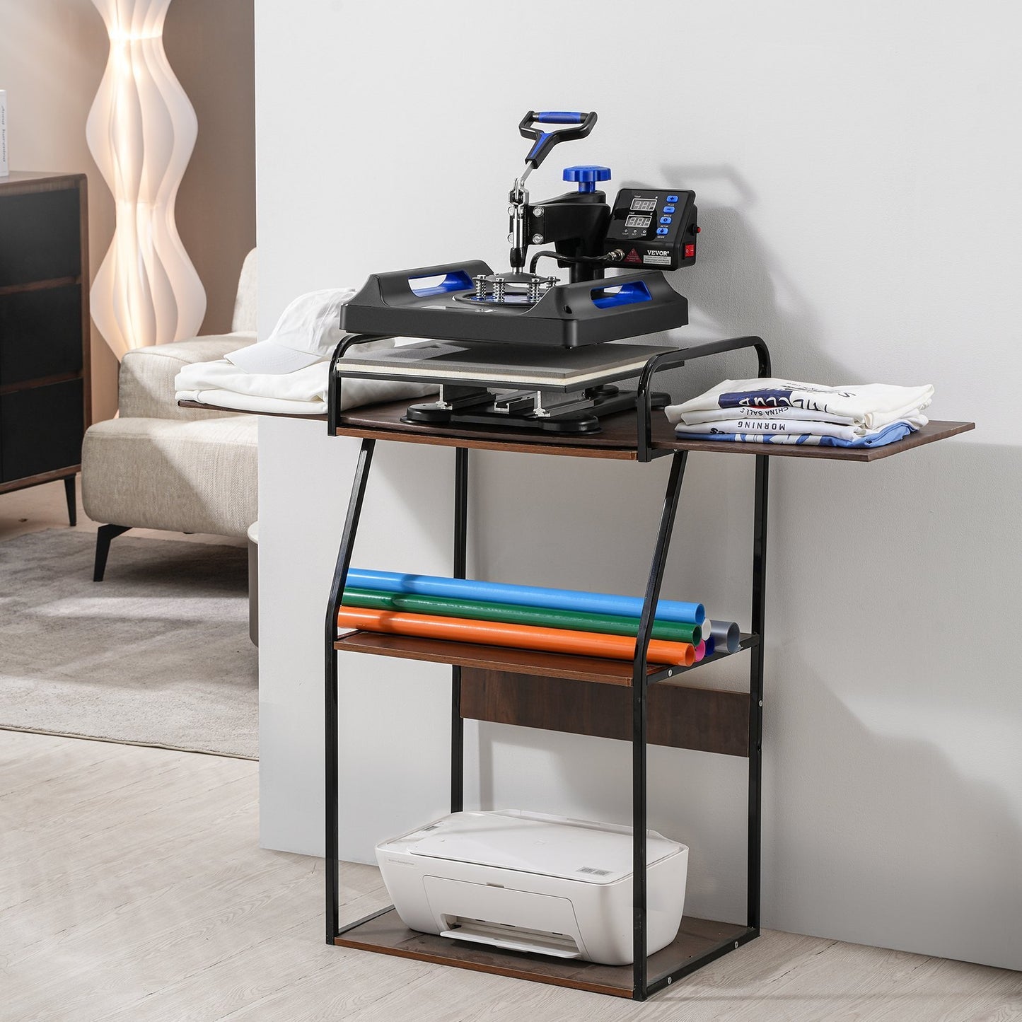 8 In 1 Heat Press Machine 15x15 In 30oz Tumbler Press T-Shirts Black Blue