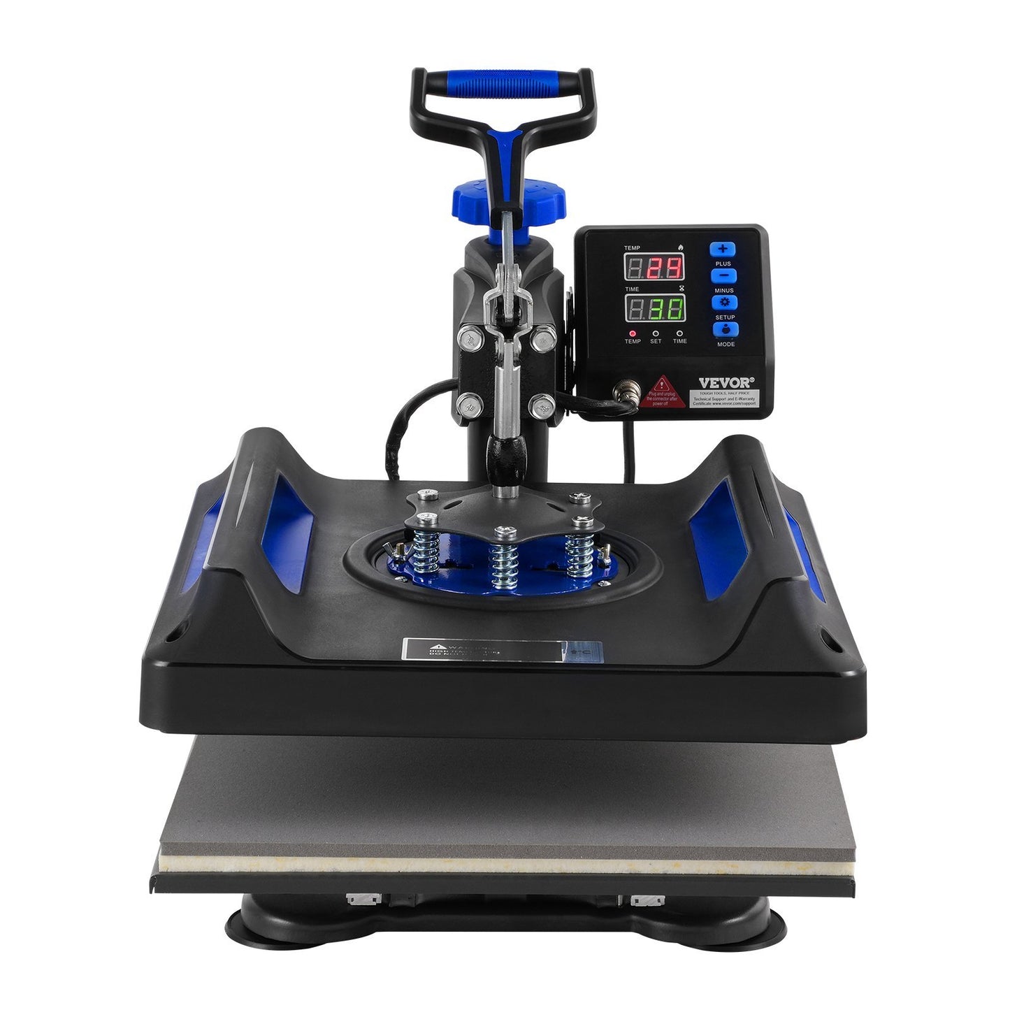 8 In 1 Heat Press Machine 15x15 In 30oz Tumbler Press T-Shirts Black Blue